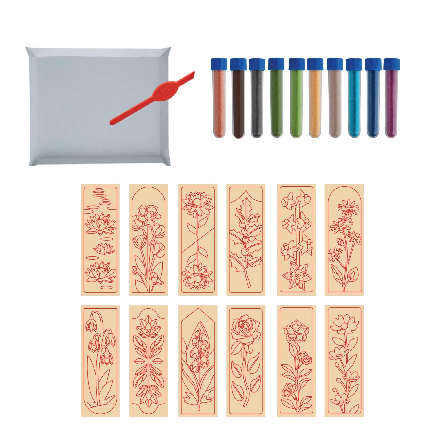 Sandart Earth-tone Birth Flower Bookmark Images